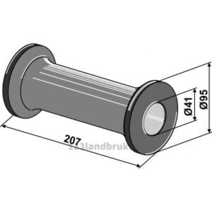 Mellomstykke til 28x28 firkantaksel - Frost