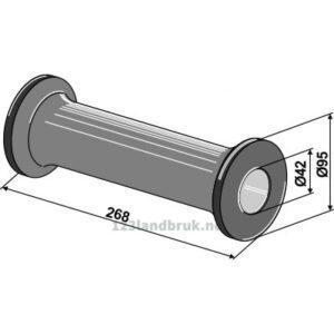 Mellomstykke til 28x28 firkantaksel - Frost