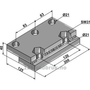 Adapterplate - 200x125x40mm