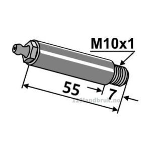 Smørenippel lang M10x55 mm