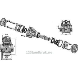 Lager compl. for 40x40 firkantaksel