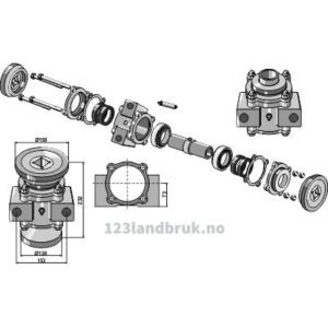 Lager compl. for 40x40 firkantaksel - Jean de Bru, Kverneland, Rau