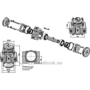 Lager compl. for 40x40 firkantaksel - Quivogne