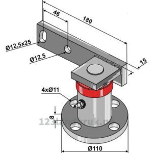 Nav med arm - Ø86mm - Høyre - Niaux