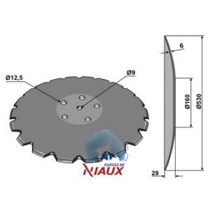 Skål - Ø530x6mm - Accord, Kverneland, Niaux