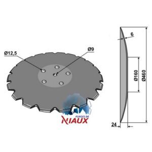 Skål - Ø460x6mm - Accord, Kverneland, Niaux