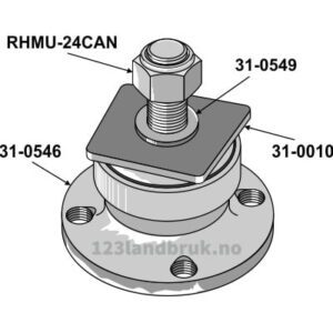 Lager compl. for 40x40 firkantaksel - Ø98mm - Rabe