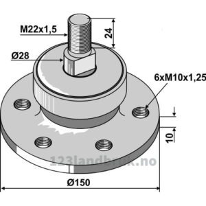 Lager Ø150mm med Flens - Ø100mm