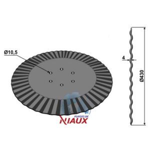 Rulleskjær - Ø430x4mm - Huard, Kuhn