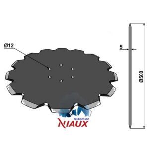 Rulleskjær - Ø500x5mm - Huard, Kuhn