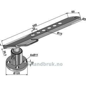 Nav med arm - Ø100mm - Høyre - Becker, Niaux