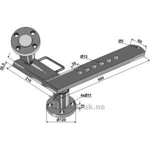 Nav med arm senter - Ø100mm - Becker, Niaux