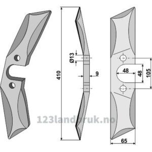 Kniv til Spaknivharv - 410mm - Venstre - Rabe