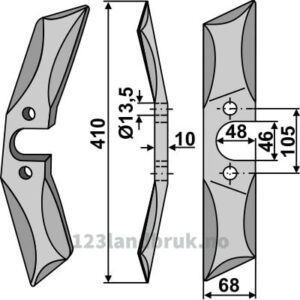 Kniv til Spaknivharv - Boronstål - 410mm - Venstre - Vogel u. Noot