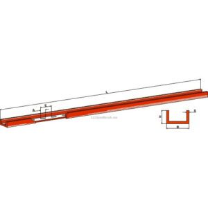 U-profil til avskraper - 3000x25x6mm