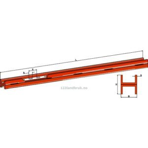 U-profil til avskraper - 2 stk for sveising - 3000x60x60mm
