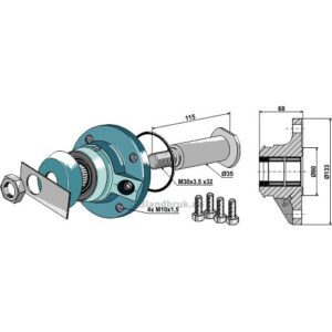 Lager compl. uten deksel - Ø105mm - Överum