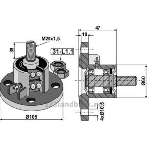 Nav med konvex lager - 86mm - Niaux
