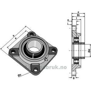 Flenslager UCF - Ø35x117mm