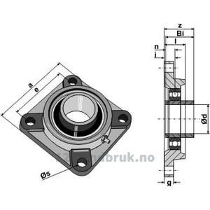 Flenslager UCF - Ø70x195mm