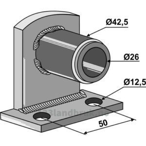 Lagerflens 90° med foring - Ø26