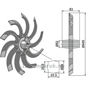 Lukestjerne - Ø405x22mm - Høyre - Becker, Howard, Kongskilde