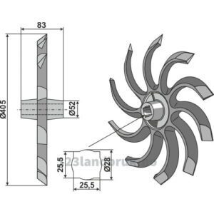 Lukestjerne - Ø405x22mm - Venstre - Becker, Howard, Kongskilde