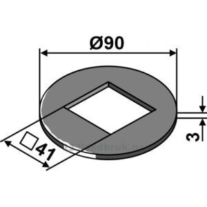 Justeringsskive Ø90x3x41 - Güttler