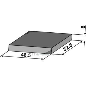 Weld-on support for packer roller - 48,5x32,5x8mm