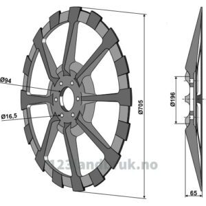 Roeopptakerhjul WIC - 705mm - WIC