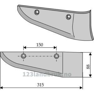 Roeopptakerskjær - 315x88mm - Høyre - Stoll