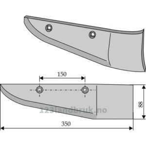 Roeopptakerskjær - 350x88mm - Høyre - Stoll