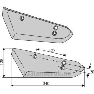 Roeopptakerskjær - 340x120mm - Venstre - Stoll