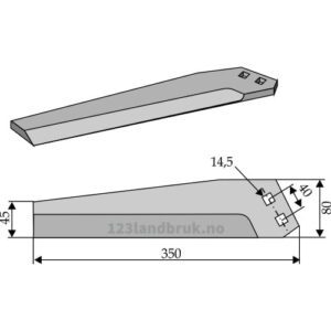 Toppkniv - 350x45x7mm - Barigelli