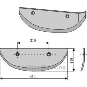 Roeopptakerskjær - 415x115mm - Høyre - Barigelli