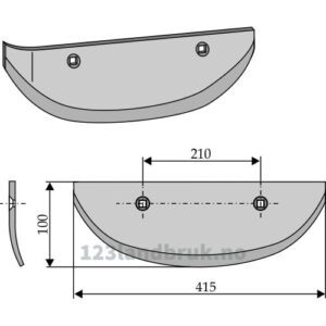 Roeopptakerskjær - 415x100x8mm - Venstre - Barigelli