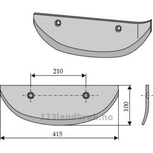 Roeopptakerskjær - 415x100x8mm - Høyre - Barigelli