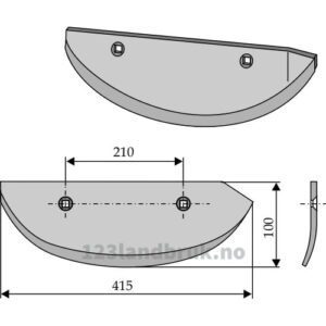Roeopptakerskjær - 415x100x8mm - Venstre - Barigelli