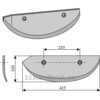 Roeopptakerskjær - 415x100x8mm - Høyre - Barigelli