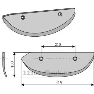 Roeopptakerskjær - 415x100x8mm - Høyre - Barigelli