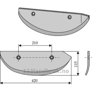 Roeopptakerskjær - 420x115x8mm - Venstre - Barigelli