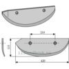 Roeopptakerskjær - 420x115x8mm - Høyre - Barigelli