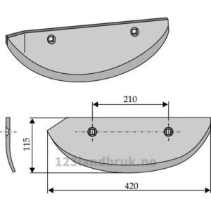 Roeopptakerskjær - 420x115x8mm - Høyre - Barigelli