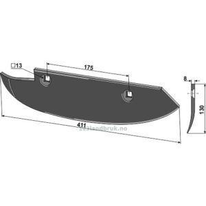 Roeopptakerskjær - 411x130mm - Venstre - Barigelli