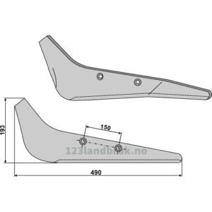 Roeopptakerskjær - 490x193mm - Venstre - Kleine