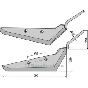 Roeopptakerskjær - 595x200x8mm - Høyre - Gilles
