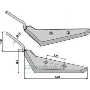 Roeopptakerskjær - 570x160x8mm - Venstre - Gilles