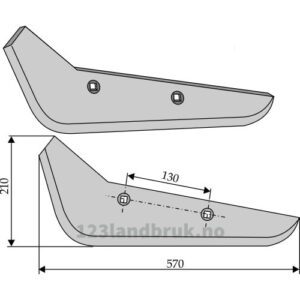 Roeopptakerskjær - 570x210x8mm - Venstre - Agrifac