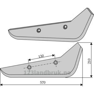 Roeopptakerskjær - 570x210x8mm - Høyre - Agrifac