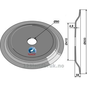 DD-Skål - Ø600x4,8mm - Great Plains, Kverneland, Simba
